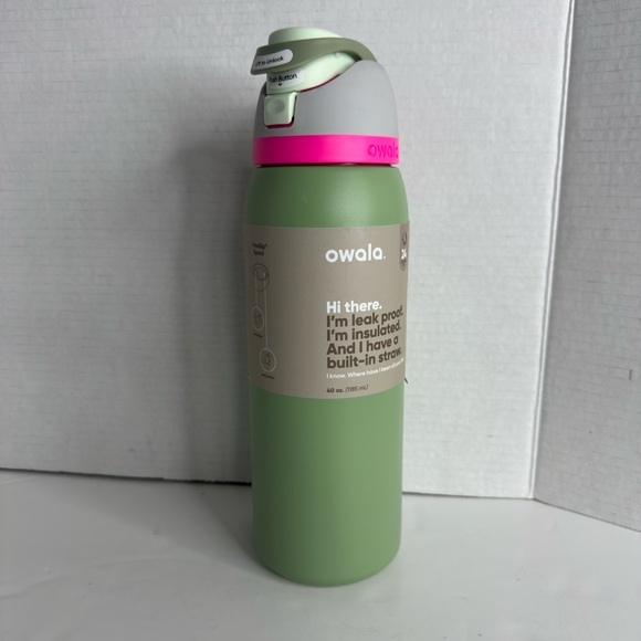Owala Other - Owala FreeSip insulated Stainless Steel 40oz water bottle in Neo Sage/pink